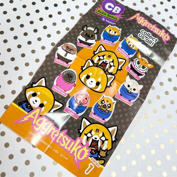 Kawaii Fenneko Beanie Keychain Sanrio Aggretsuko Keychain Blind Bag Purse Charm - Picture 4 of 6